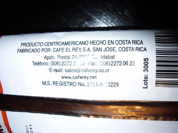 Café Rey - Tradicional green ground 250g - adresa společnosti